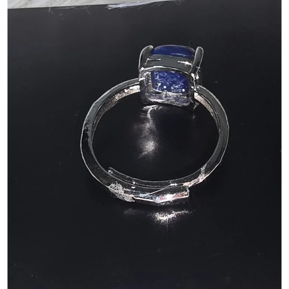 Kyanite Calming Spirital Crystal‎ Blue Shimmer RING 925 Adjustable